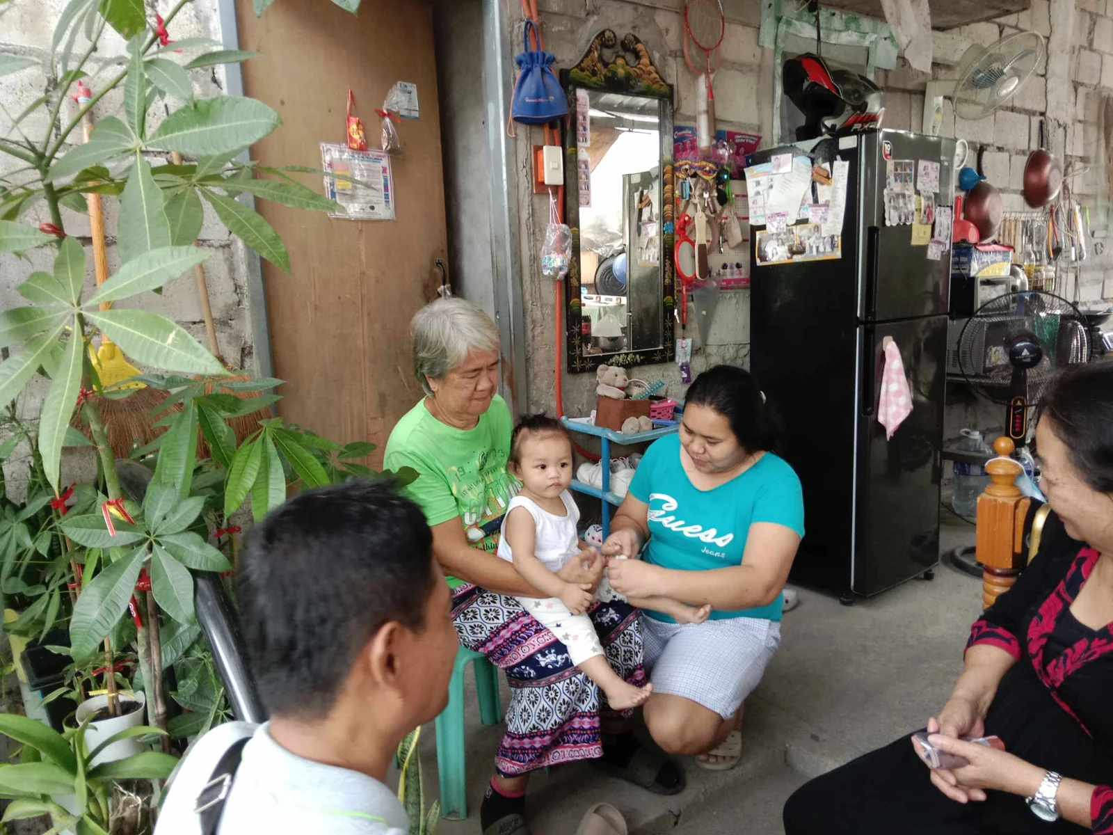 Senior citizens gathered for a partner church ministry activity
