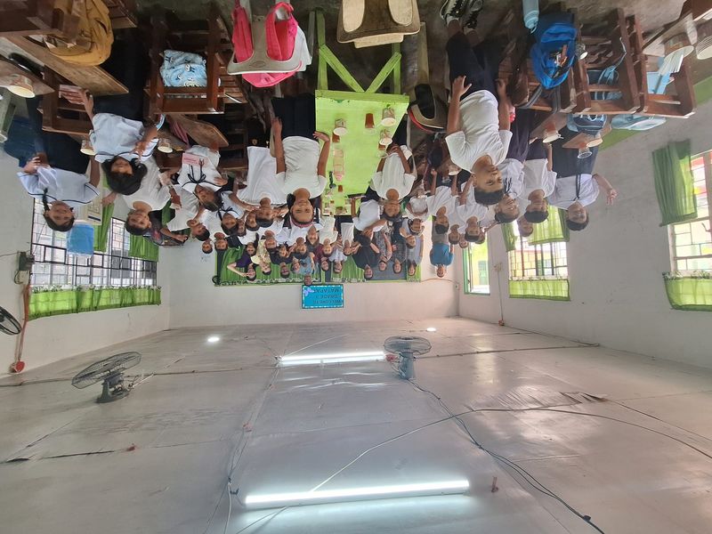 Children gathered during the mission trip