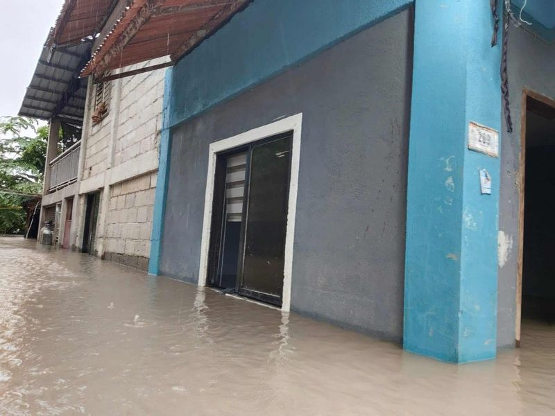 Neighborhood affected by flooding in San Simon