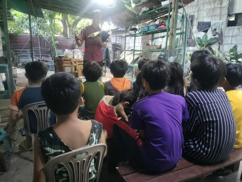 Children participating in a church program