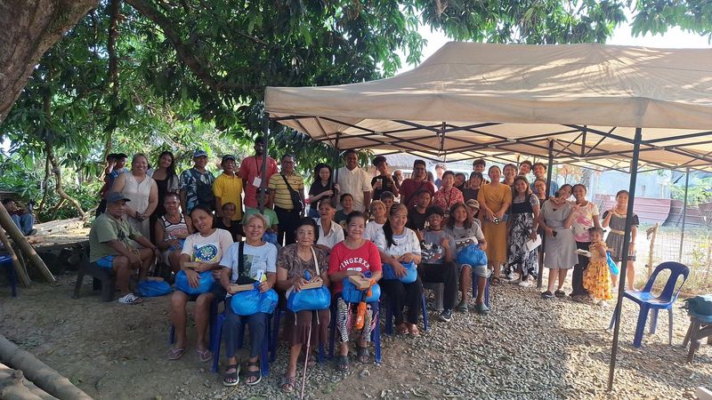 Children gathered at a feeding program